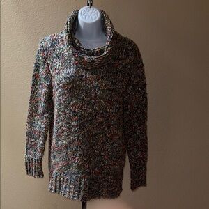 WindiRiver Cozy Multicolor Cowl Neck Knit Acrylic Sweater Women’s Size L